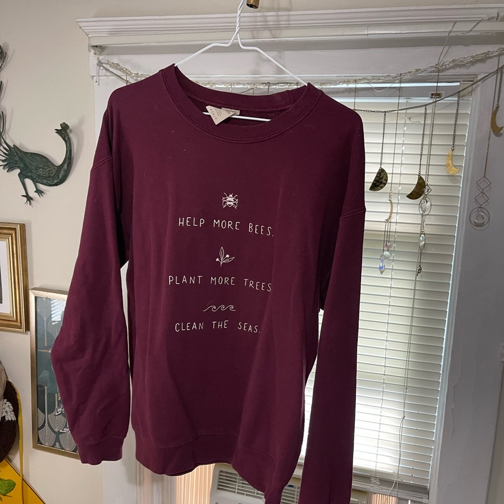 maroon saves the bees crewneck